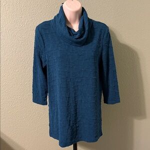 Peck & Peck Teal Textured Tunic Top